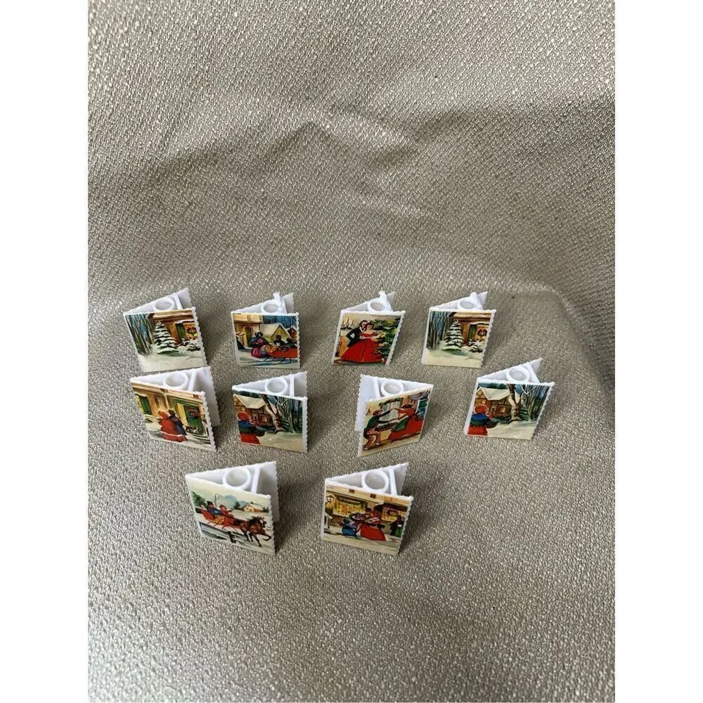 Vintage Christmas String Lights Postcard Winter Scenery Light Covers Lot of 10